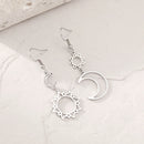 Boucle D'oreille pendante Soleil et Lune
