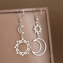Boucle D'oreille pendante Soleil et Lune