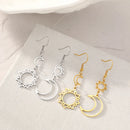 Boucle D'oreille pendante Soleil et Lune