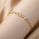 Bracelet Fleur Doré - 19cm - bracelet