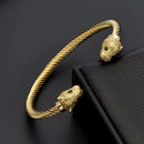 Bracelet Motif Tête Panthère - Doré / 60mm (Ajustable) - bracelet