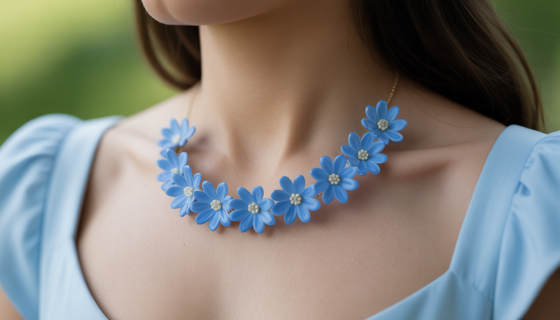 Avec Quoi Porter Un Collier Bleu Fleur