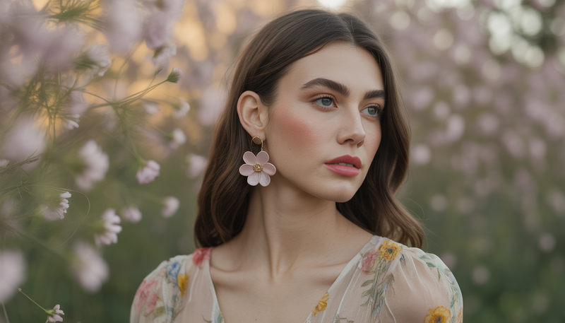 quelles boucles d'oreilles avec robe à fleurs