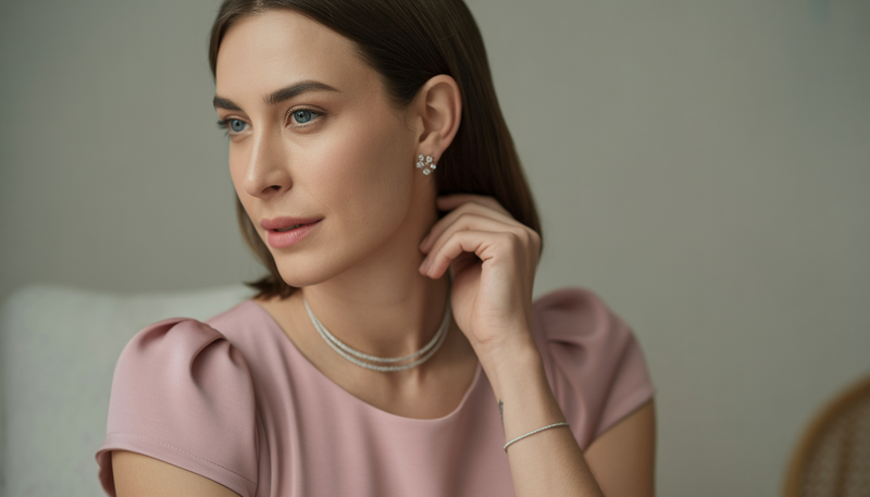 quel bijoux avec une robe rose poudré