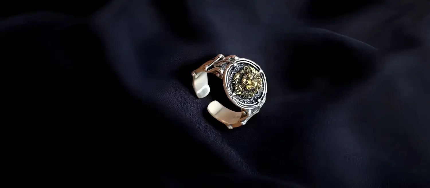 bague tête de lion