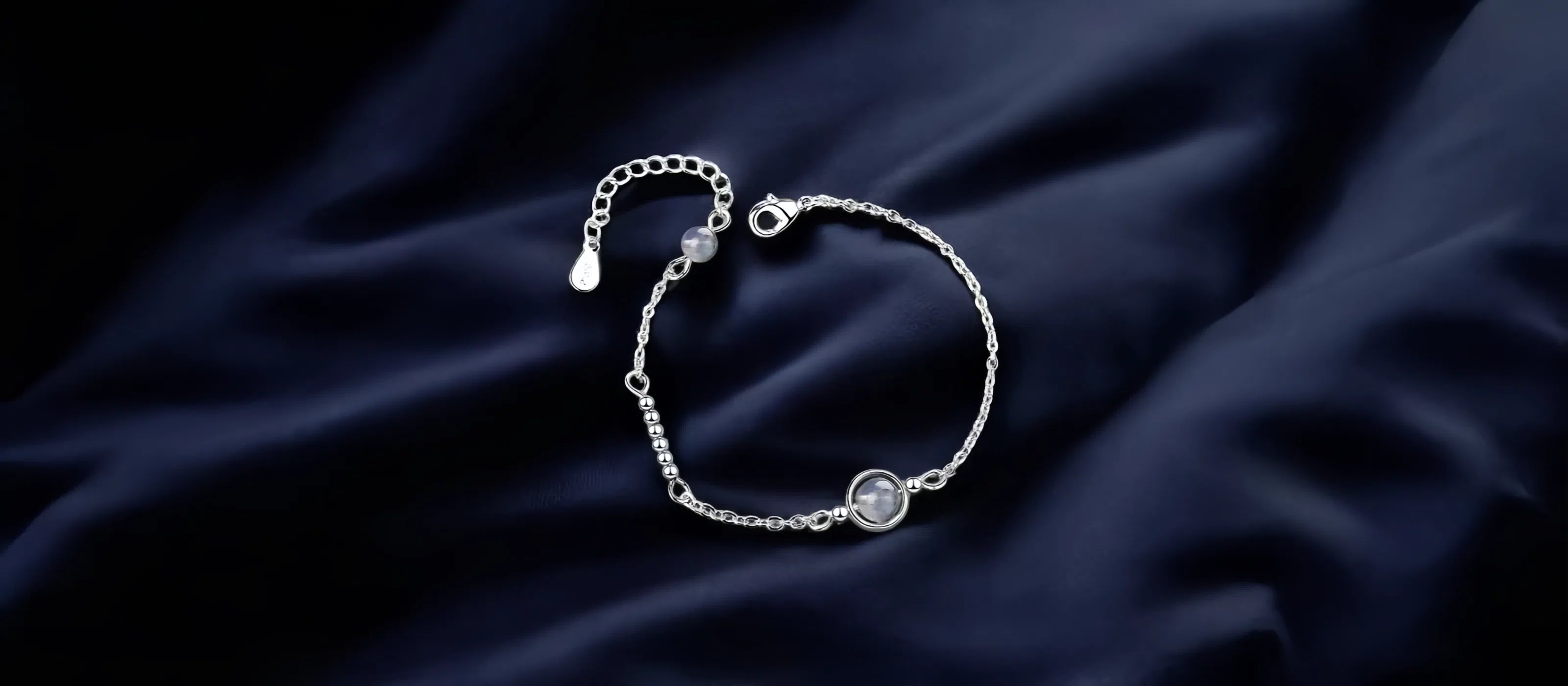 bracelet pierre de lune argent