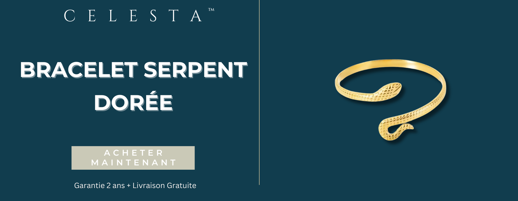 bracelet serpent dorée