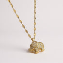 Collier avec Pendentif Éléphant Doré
