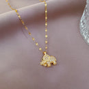 Collier avec Pendentif Éléphant Doré