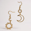 Boucle D'oreille pendante Soleil et Lune
