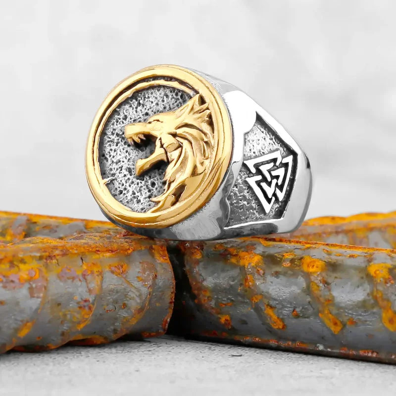 Bague acier Tete de Loup bague