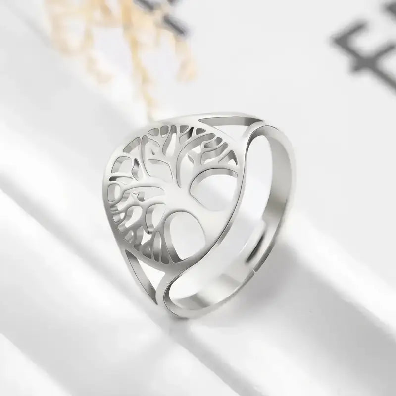 Bague Arbre de Vie Acier Inoxydable - Ajustable - bague