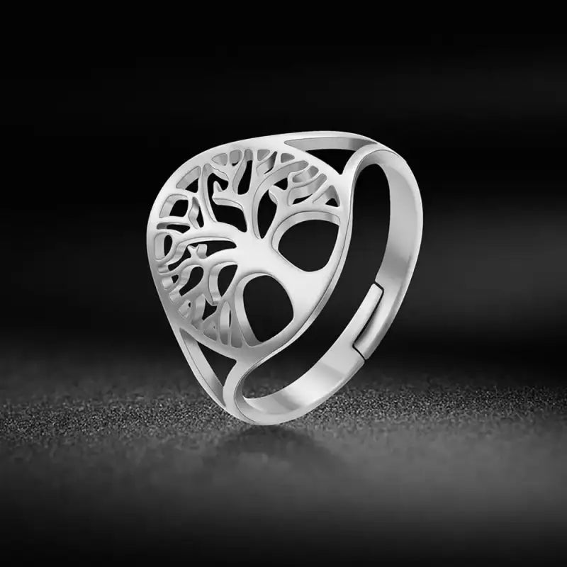 Bague Arbre de Vie Acier Inoxydable - Ajustable - bague