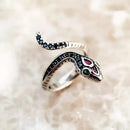 Bague Argent Serpent Femme - Ajustable - bague