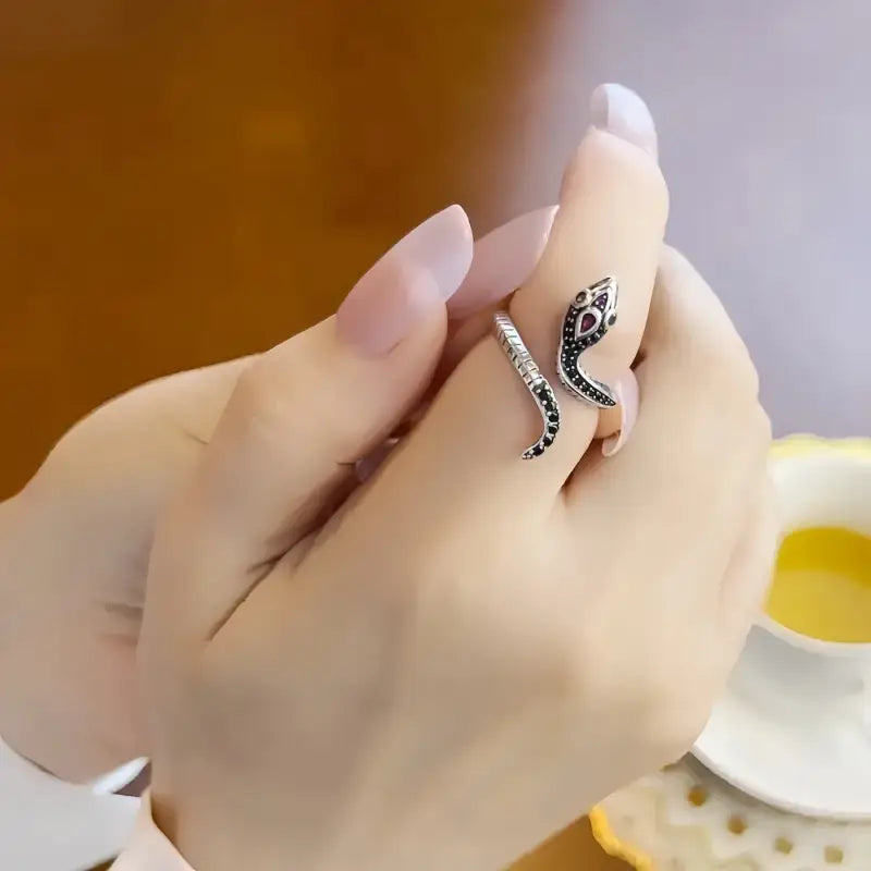 Bague Argent Serpent Femme - Ajustable - bague