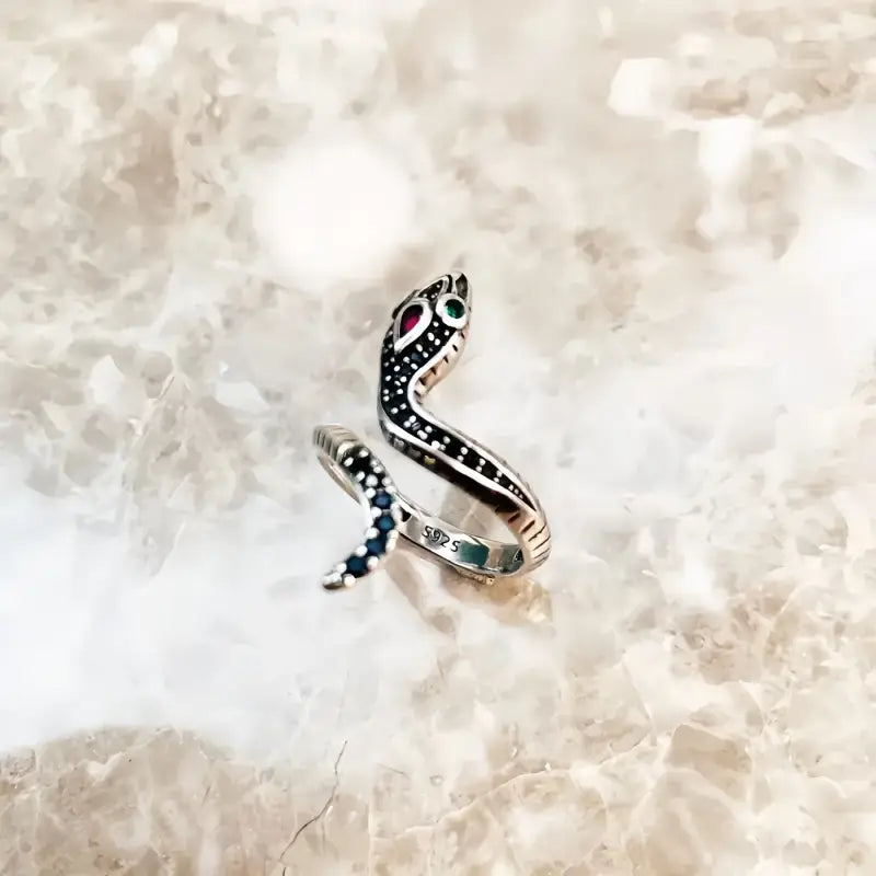 Bague Argent Serpent Femme - Ajustable - bague