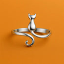 Bague Chat Argent 925 - Ajustable - bague
