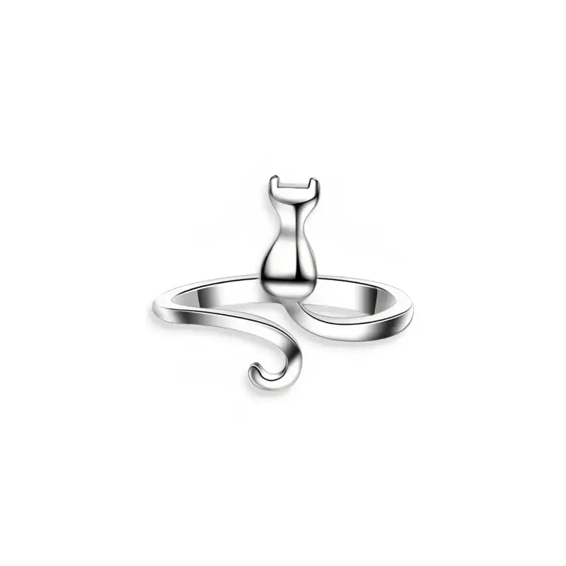 Bague Chat Argent 925 - Ajustable - bague