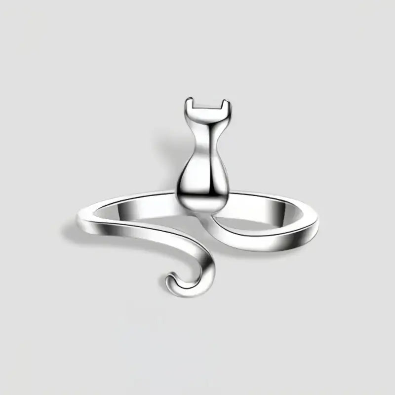 Bague Chat Argent 925 - Ajustable - bague