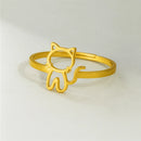 Bague Chat Doré - redimensionnable - bague
