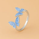 Bague Couple Papillon - Ajustable - bague