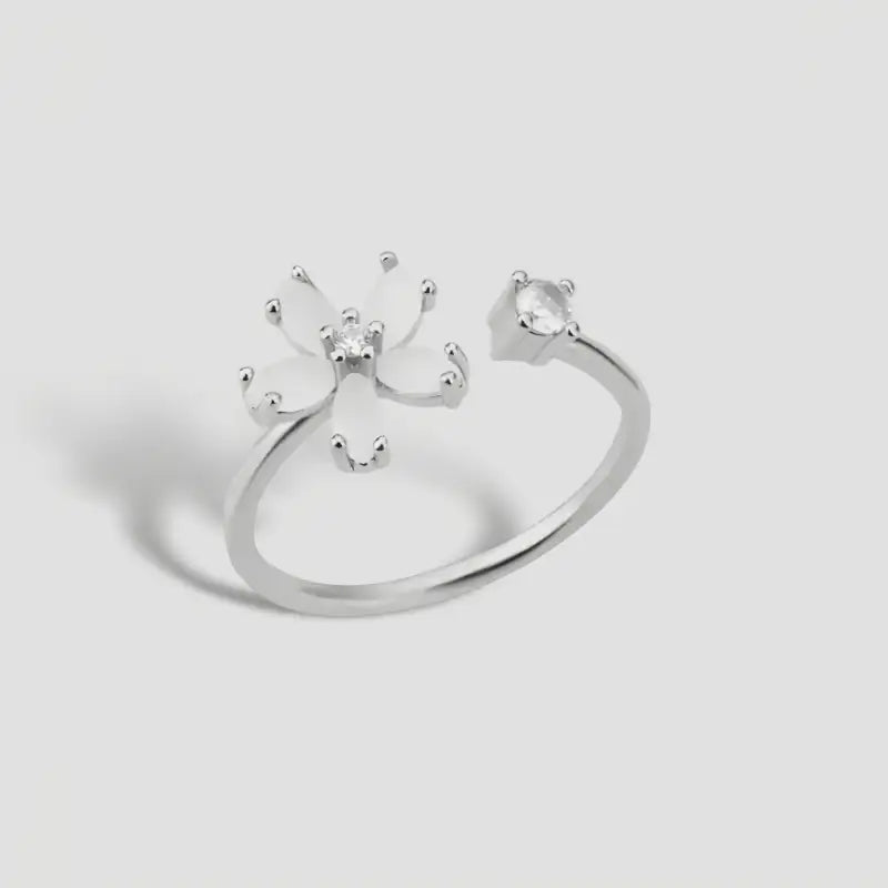 Bague Fleur Acier Inoxydable - bague