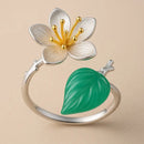 Bague Fleur de Lotus Argent - Ajustable - bague