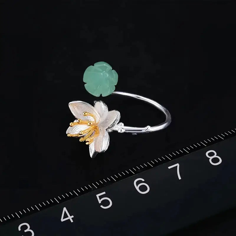 Bague Fleur de Lotus Argent - redimensoinnable - bague