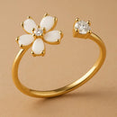 Bague Fleur Dorée - Ajustable - bague