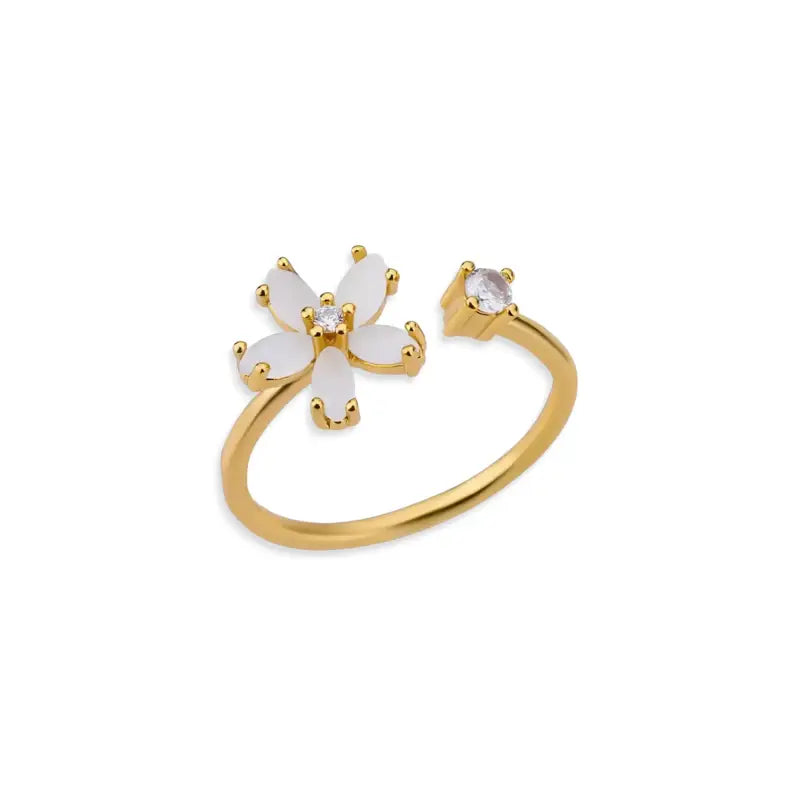 Bague Fleur Dorée - Doré / Ajustable - bague