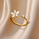 Bague Fleur Dorée - Doré / Ajustable - bague