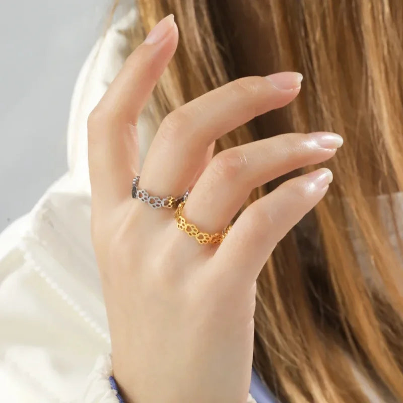 Bague Patte de Chat Doré - Ajustable - bague