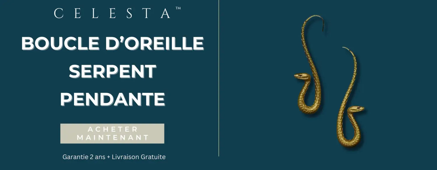 boucle d'oreille serpent pendante