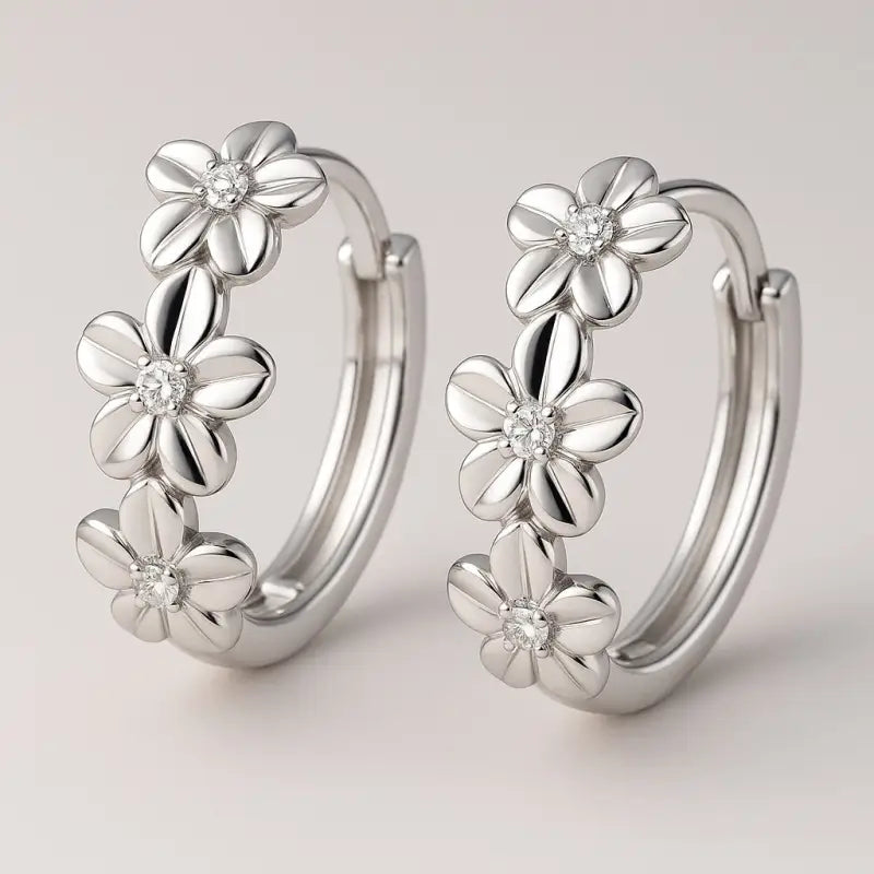 Boucle D’oreille Argent Fleur - boucle d’oreille