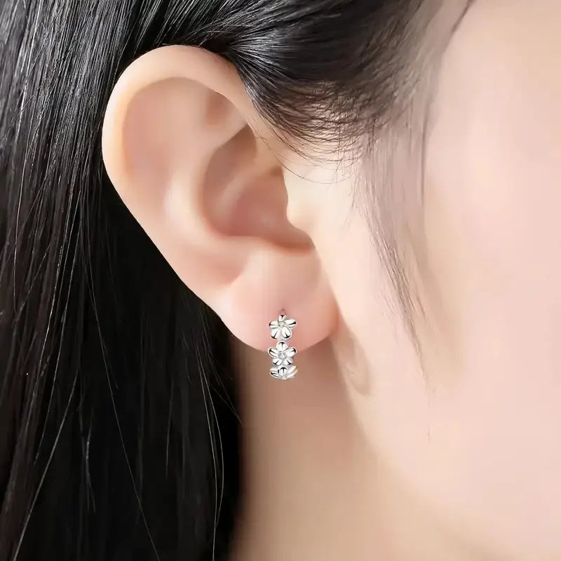 Boucle D’oreille Argent Fleur - boucle d’oreille