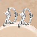 Boucle D’oreille Chat Argent - boucle d’oreille