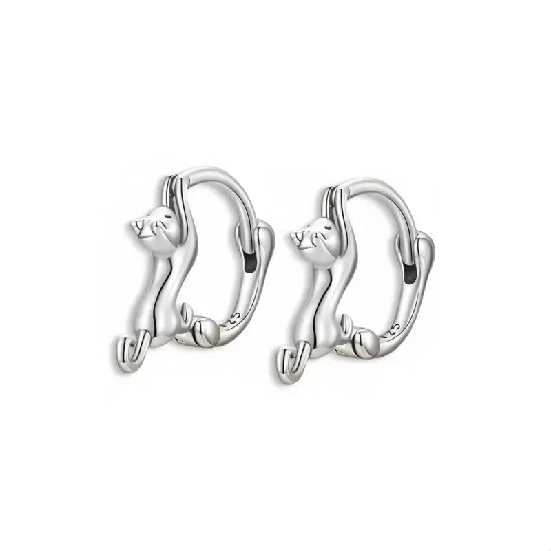 Boucle D’oreille Chat Argent - boucle d’oreille