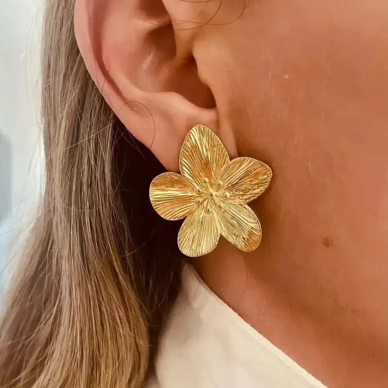 Boucle D’oreille Doré Fleur - boucle d’oreille