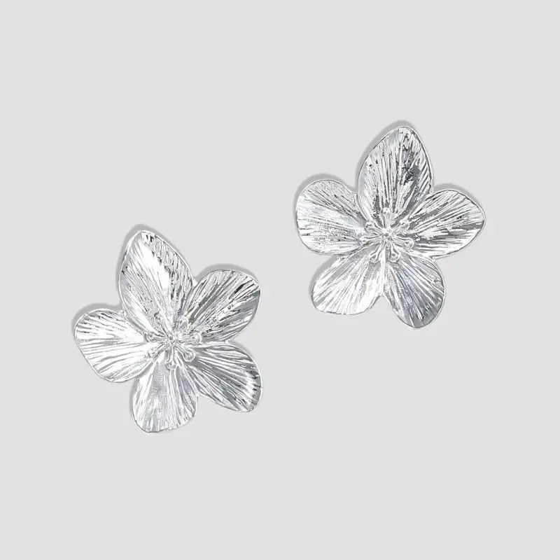 Boucle D’oreille Fleur Argentée - boucle d’oreille