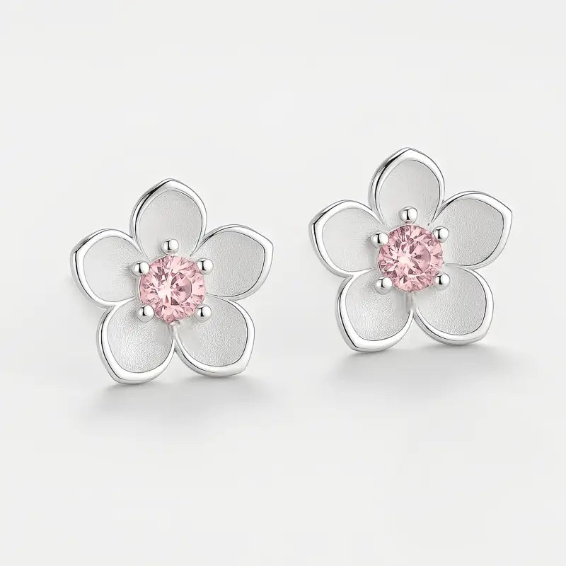 Boucle D’oreille Fleur Rose - boucle d’oreille