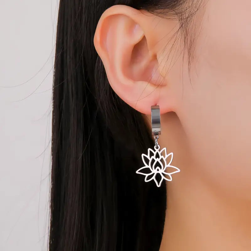 Boucle D’oreille Lotus Femme - boucle d’oreille