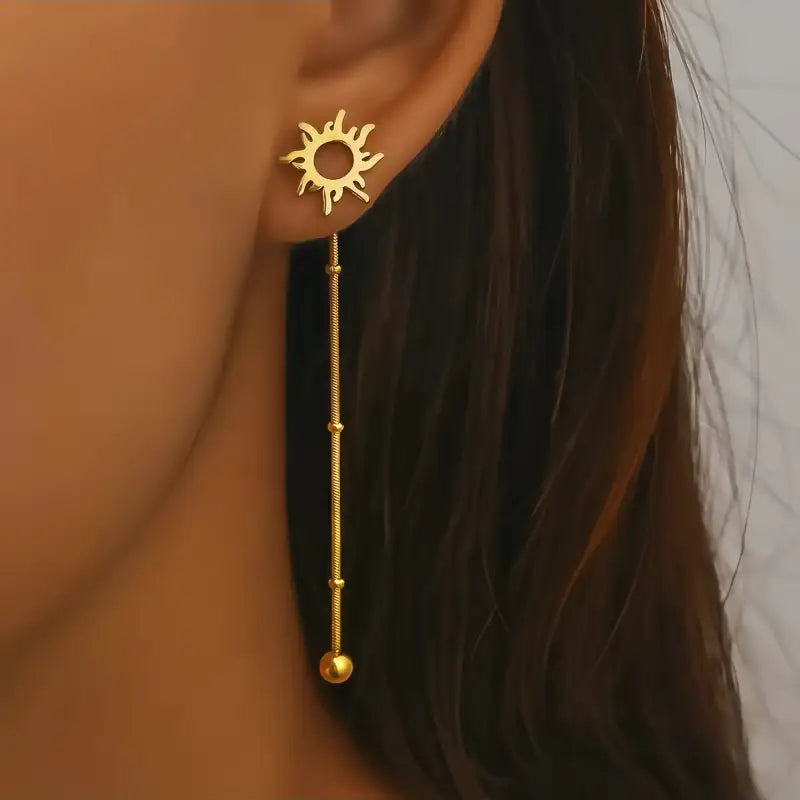 Boucle D’oreille Soleil Pendante - boucle d’oreille