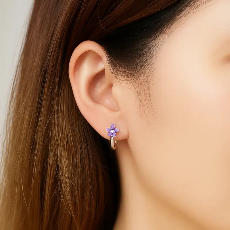 Boucles D’oreilles Fleur Argent - boucle d’oreille