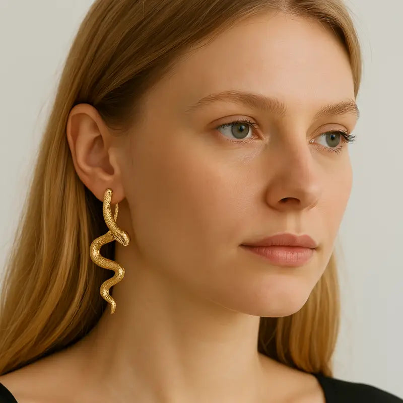 Boucles D’oreilles Serpent Doré - boucle d’oreille