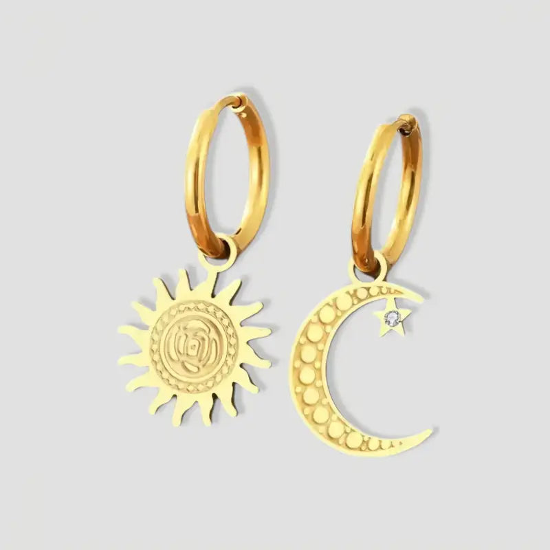 Boucles D’oreilles Soleil et Lune - boucle d’oreille