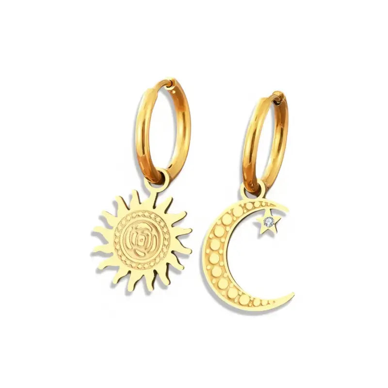 Boucles D’oreilles Soleil et Lune - boucle d’oreille