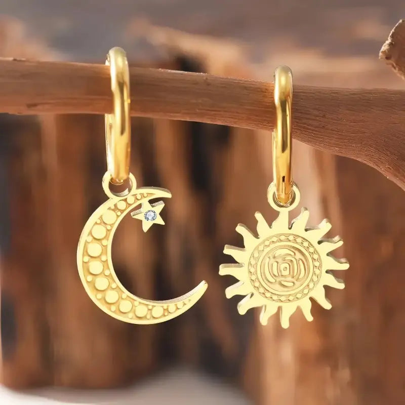 Boucles D’oreilles Soleil et Lune - boucle d’oreille