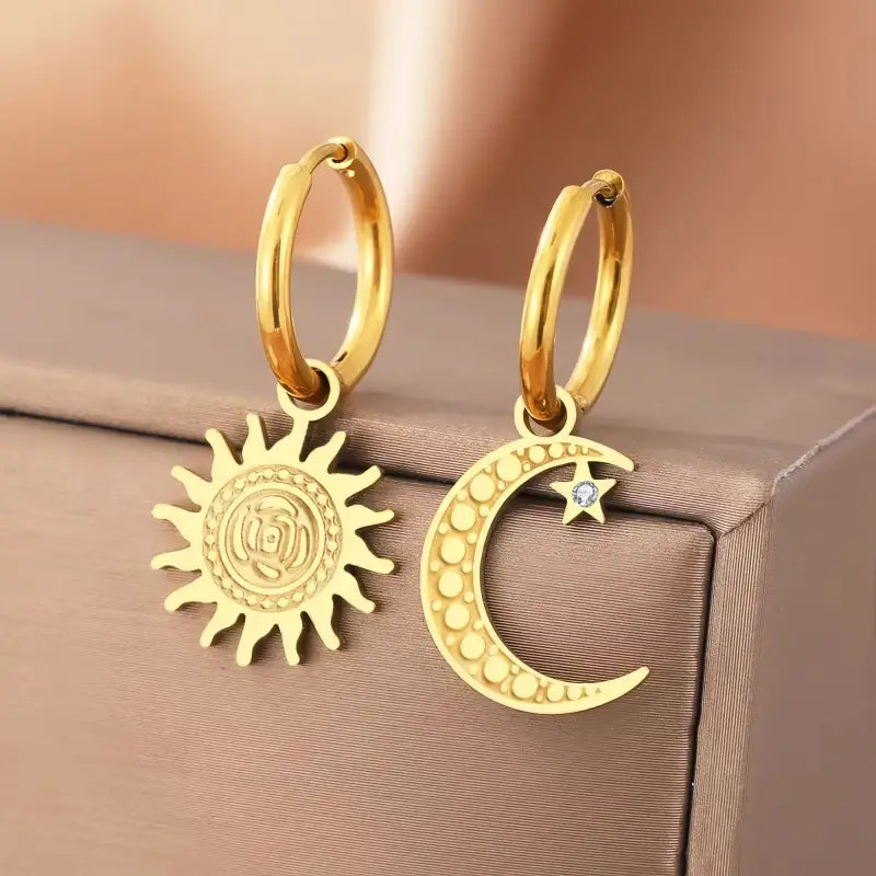 Boucles D’oreilles Soleil et Lune - boucle d’oreille