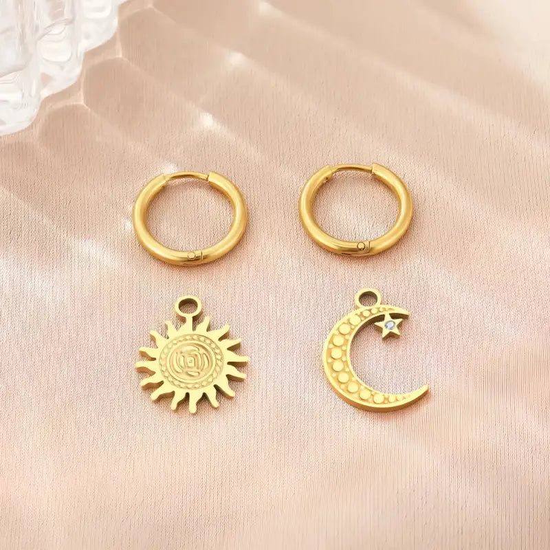 Boucles D’oreilles Soleil et Lune - boucle d’oreille