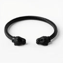 Bracelet avec Tête de Panthère Noire - Noir / 60mm (Ajustable) - bracelet